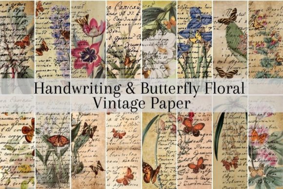 Download Handwriting Butterfly Floral Vintage - Premium Bundle